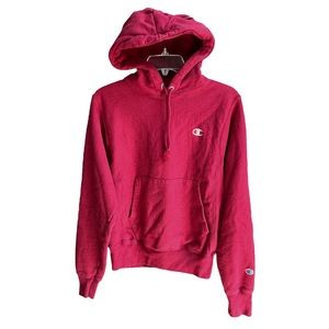 Champion Hooded Sweatshirt Maroon Size XSmall